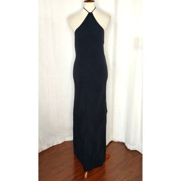 Free People Beach Dress L Black Kristy Halter Knit Sweater Midi Dress Revolve - Picture 4 of 15